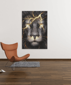 Canvas Schilderij Leeuw Gezicht - Afbeelding 3