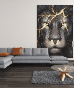 Canvas Schilderij Leeuw Gezicht - Afbeelding 4