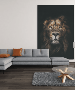 ALIVA 1157 leeuw portret bruin canvas schilderij d