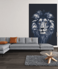 ALIVA 1158 leeuw portret grijs canvas schilderij c