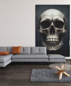 ALIVA 1160 schedel zilver canvas schilderij c