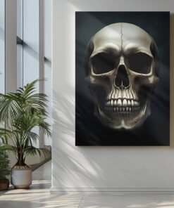 ALIVA 1160 schedel zilver canvas schilderij d