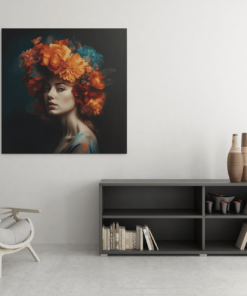 OEFE 1001 d vrouw en bloemen canvas schilderij