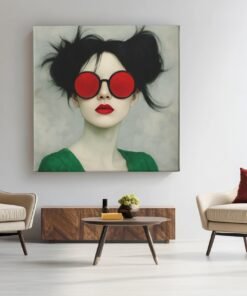 Vrouw portret Canvas Schilderij - Afbeelding 4