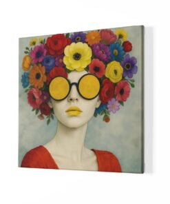 Alternative view of Canvas Schilderij Vrouw met bloemen