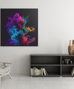 Kleurrijke Rook Canvas Schilderij - Afbeelding 3