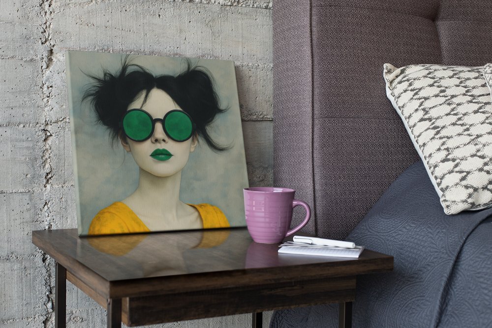 Vrouw portret kunst Canvas schilderij - Afbeelding 3