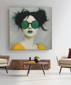 Vrouw portret kunst Canvas schilderij - Afbeelding 4
