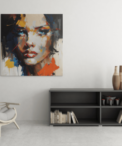 Vrouw Abstract Canvas Schilderij - Afbeelding 3