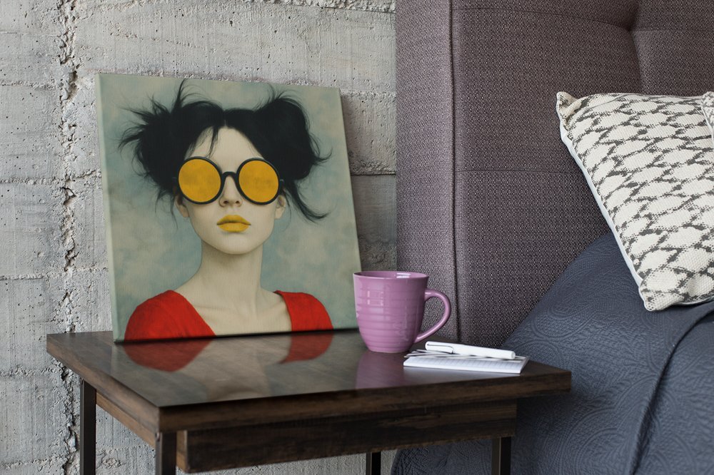 Abstracte Vrouw Canvas Schilderij - Afbeelding 3