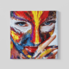 OEFE 1015 gekleurde vruow gezicht canvas schilderij vierkant a