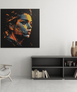 Vrouw portret Canvas Schilderij - Afbeelding 3