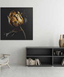 OEFE 1022 canvas schilderij bloemen tulp goud d