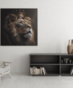 Leeuwenkoning Canvas Schilderij - Afbeelding 3