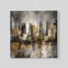 OEFE 1030 abstract stad vierkant canvas schilderij a