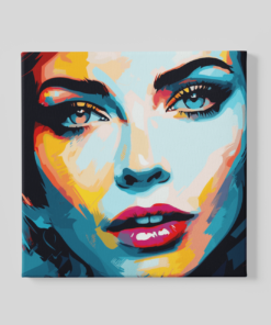 Vrouw Gezicht Canvas Schilderij