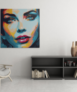 OEFE 1034 vrouw gezicht canvas schilderij d