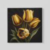 OEFE 1035 gouden tulpen bloemen canvas schilderij a