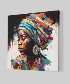 Alternative view of Afrikaanse vrouw Canvas Schilderij