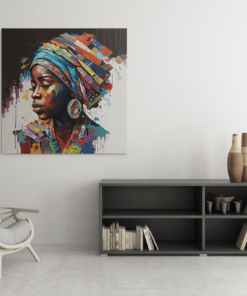 OEFE 1036 afrikaanse vrouw portret canvas schilderij c