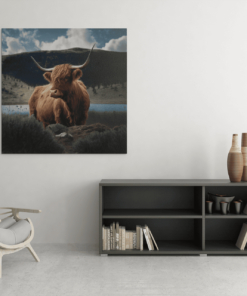 OEFE 1037 Schotse hooglander koe canvas schilderij c