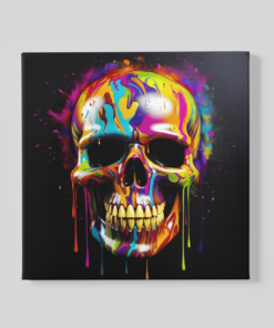 Kleurrijke Schedel Canvas Schilderij