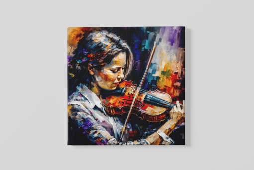 Vrouw speelt viool Canvas Schilderij