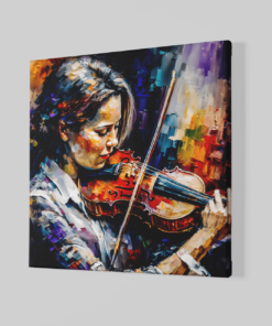 Alternative view of Vrouw speelt viool Canvas Schilderij