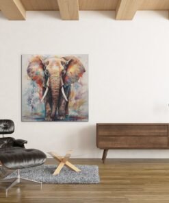 Kleurrijke olifant Canvas Schilderij - Afbeelding 4