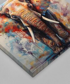 Kleurrijke olifant Canvas Schilderij - Afbeelding 3