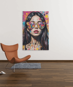 eALIVA 1138 canvas schilderij vrouw gezicht e