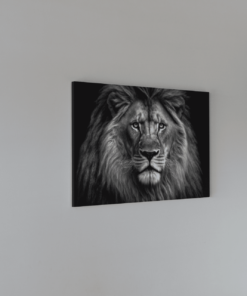 Alternative view of Leeuw Portret Grijs Canvas Schilderij