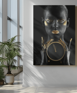 ALIVA 1062 vrouw portret grijs canvas schilderij c 1