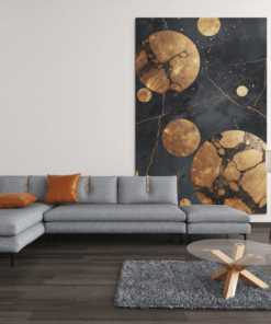 ALIVA 1067 gouden ballen canvas schilderij c min