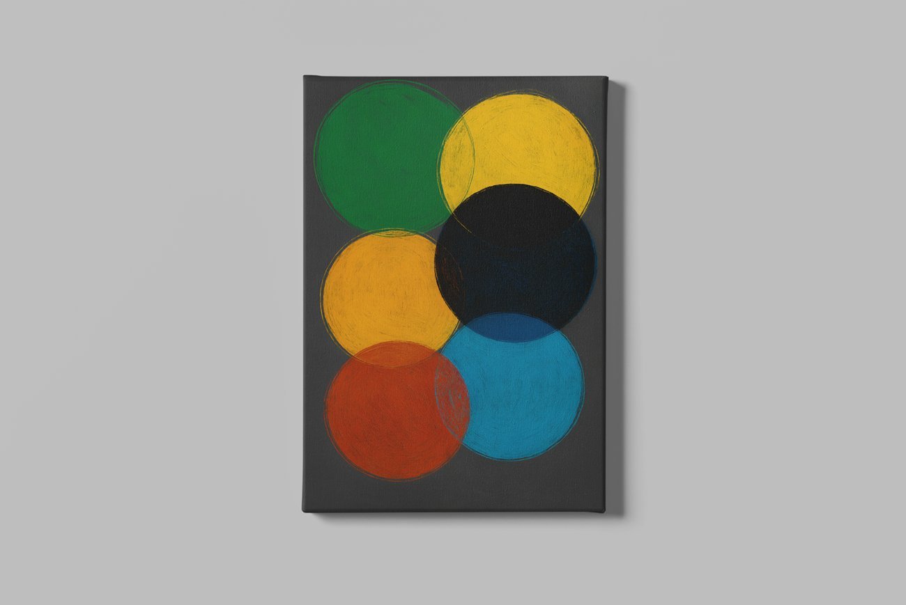 Abstracte Cirkels Canvas Schilderij