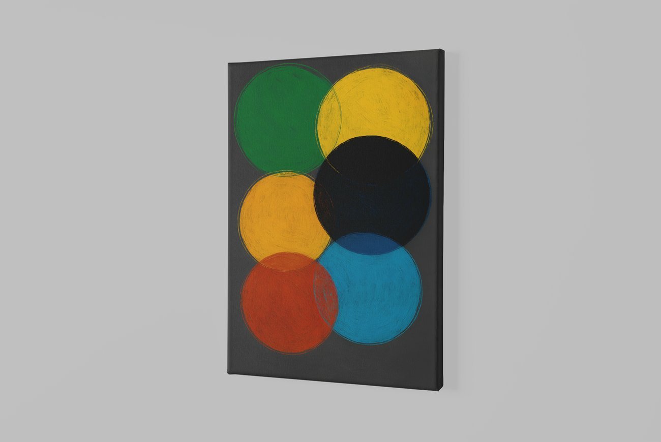Abstracte Cirkels Canvas Schilderij - Afbeelding 2
