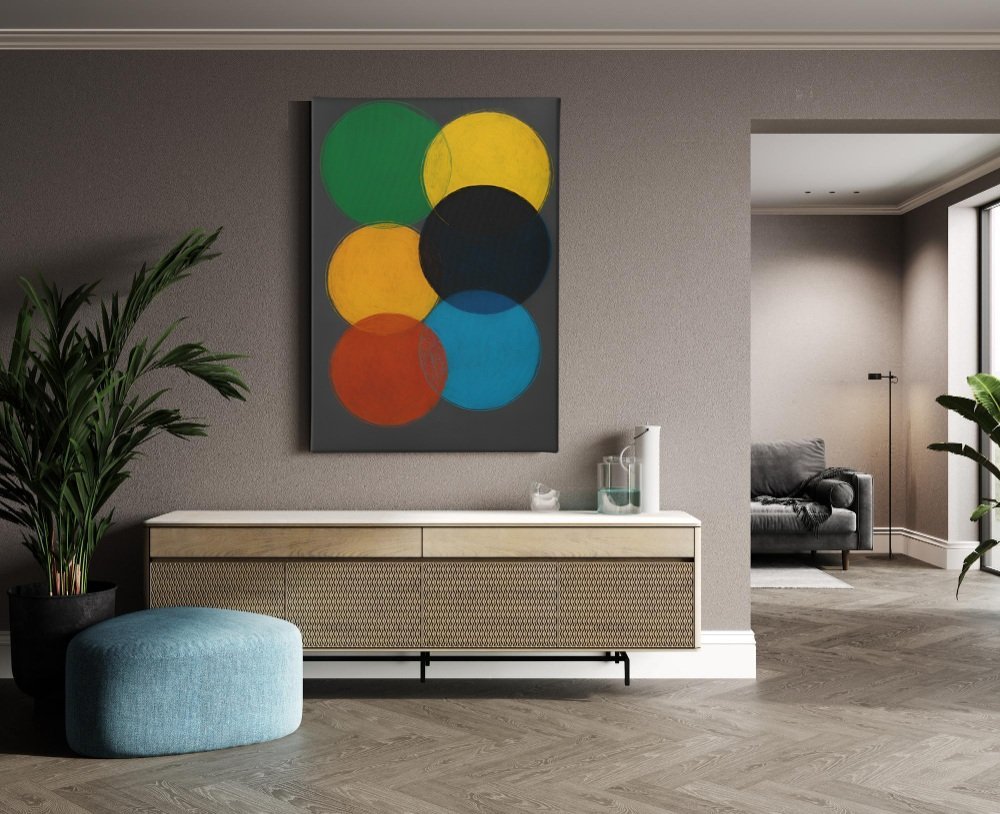 Abstracte Cirkels Canvas Schilderij - Afbeelding 3