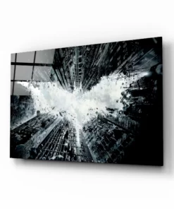 Batman en Gotham City Glasschilderij