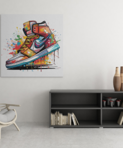 OEFE 1010 kleurrijke sneaker schoenen canvas schilderij c