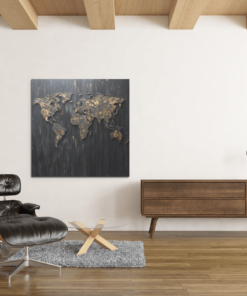 OEFE 1050 canvas schilderij wereldkaart b