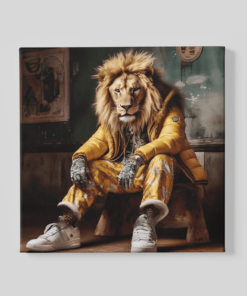 Coole Leeuw Canvas Schilderij