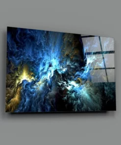 Alternative view of Glasschilderij Abstract Blauw