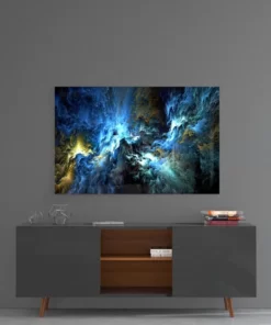 abstract blauw glasschilderij OGLS 5095 c