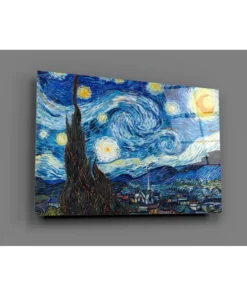Alternative view of Van Gogh Starry Night Glasschilderij