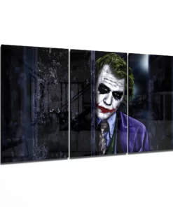 The Joker 3-Delig Glasschilderij