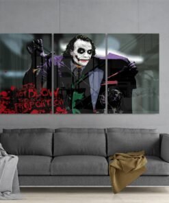 the joker glasschilderij 3 delig mega schilderij MGLS 3088
