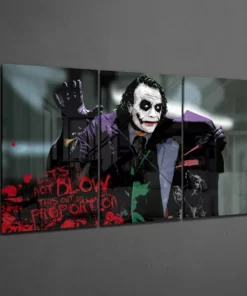 Alternative view of Glasschilderij 3-Delig  The Joker