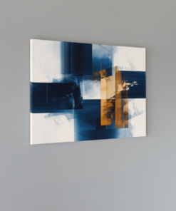 ALIVA 1017 abstract zwart blauw canvas schilderij b