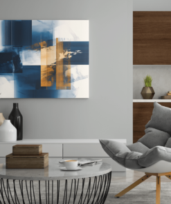 ALIVA 1017 abstract zwart blauw canvas schilderij c