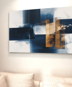 ALIVA 1017 abstract zwart blauw canvas schilderij d